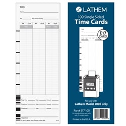 Lathem E17 time cards