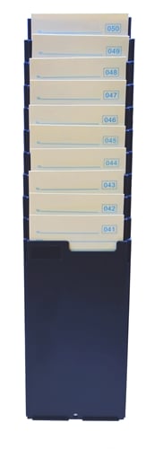 Beige Expandable Time Card Rack 25 Pocket Slots Wall Mounted Durable Holder Compatible with Attendance Time Payroll Recorder Clock for Office Storage Indoor Outdoor Use 