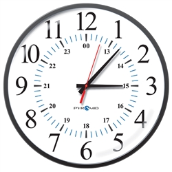 Analog wireless battery wall clock 12/24hr clock face